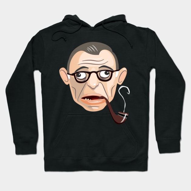 Jean Paul Sartre Hoodie by juananguerrero